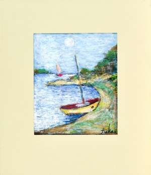 Eugeniusz TUKAN-WOLSKI (1928-2014), Łódź na brzegu