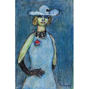 Eugeniusz TUKAN-WOLSKI (1928-2014), Portrait of a woman in a blue dress