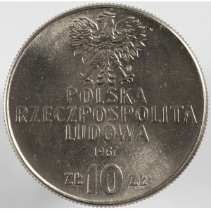 PRL. PRÓBA Nikiel. 10 zł. ŚWIERCZEWSKI, 1967.