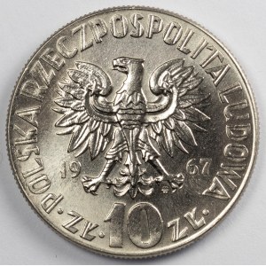 PRL. PROBE Nickel. 10 zl. KOPERNIKUS, 1967.