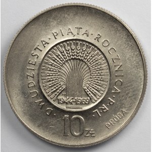 PRL. SAMPLE Nickel. 10 zl. 25TH ANNIVERSARY OF THE PRL, 1969.