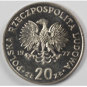 PRL. SAMPLE Nickel. 20 zl. KONOPNICKA, 1977.