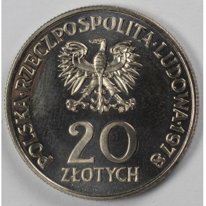 PRL. PROBE Nickel. 20 zl. ERSTER POLNISCHER MANN IM WELTRAUM, 1978.