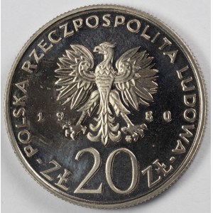 PRL. PROBE Nickel. 20 zl. 50 JAHRE DER SCHENKUNG VON POMMERN, 1980.
