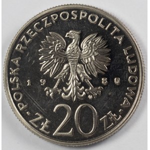 PRL. Miedzionikiel PROS. 20 zl. 1905 - LOĎ, 1980.