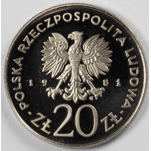 PRL. PROBE Nickel. 20 zl. BARBICAN, 1981.
