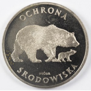 PRL. PRÓBA Nikiel. 100 zł, 1983. NIEDŹWIEDZIE.
