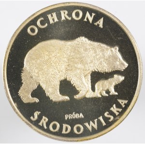 PRL. PRÓBA Srebro. 100 zł, 1983. NIEDŹWIEDZIE.
