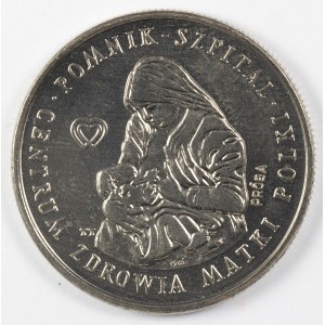 PRL. PRÓBA Nikiel. 100 zł, 1985. POMNIK - SZPITAL CENTRUM ZDROWIA MATKI POLKI.