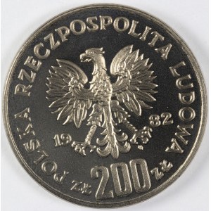 PRL. PRÓBA Nikiel. 200 zł, 1982. MŚ - HISZPANIA 1982.