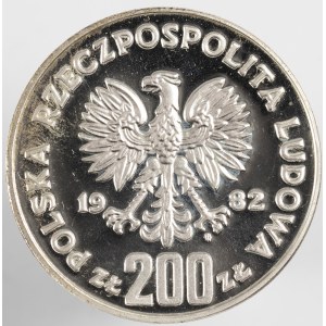 PRL. PRÓBA Srebro. 200 zł, 1982. KRZYWOUSTY.
