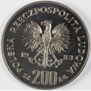 PRL. PRÓBA Nikiel. 200 zł, 1983. 300 LAT OSCIECZY WIEDEŃSKIEJ.