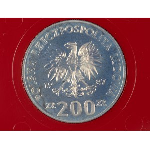 PRL. PRÓBA Miedzionikiel. 200 zł, 1987. IGRZYSKA XXIV OLIMPIADY.