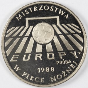 PRL. PRÓBA Nikiel. 200 zł, 1987. ME - PIŁKA NOŻNA 1988.