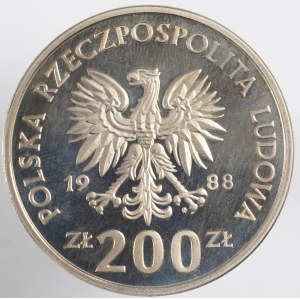 PRL. Miedzionikielův SAMPLE. 200 zl, 1988. mistrovství světa ve fotbale. 1988.