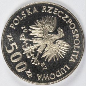 PRL. PRÓBA Nikiel. 500 zł, 1987. IGRZYSKA XXIV OLIMPIADY.