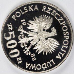 PRL. PRÓBA Nikiel. 500 zł, 1988. JADWIGA.