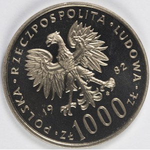 PRL. PRÓBA Srebro. 1 000 zł, 1982. JAN PAWEŁ II.