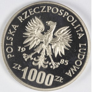 PRL. PRÓBA Nikiel. 1 000 zł, 1985. WIEWIÓRKA.