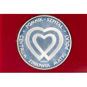 PRL. SAMPLE Silver. 1,000 zl, 1985. memorial - HOSPITAL CENTER OF HEALTH OF THE MOTHER OF POLK.