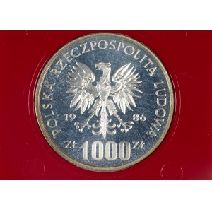 PRL. PREIS Silber. 1.000 zl, 1986 NATIONALE SCHULHILFE.