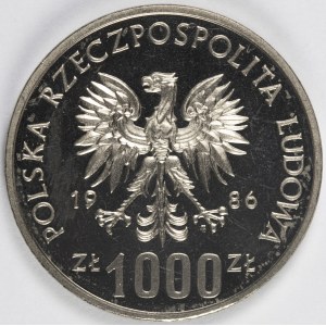 PRL. PROBE Nickel. 1.000 zl, 1986, ŁOKIETEK.