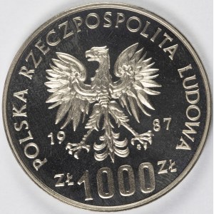 PRL. PROBE Nickel. PLN 1.000, 1987 ŚLĄSKIE MUSEUM - KATOWICE.