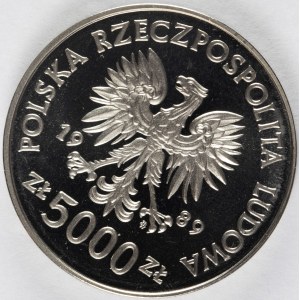 PRL. PROBE Nickel. 5.000 zl, 1989 COPERNIK.