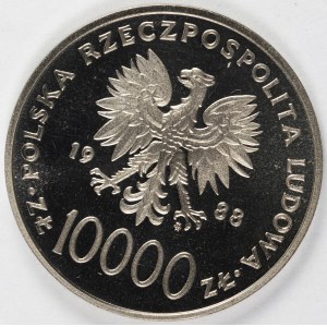 PRL. PRÓBA Nikiel. 10 000 zł, 1988. JAN PAWEŁ II.