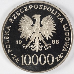 PRL. PROBE Nickel. 10 000 zl, 1988. JAN PAWEŁ II.