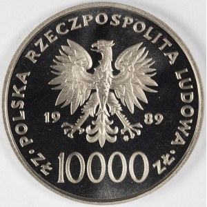 PRL. PRÓBA Nikiel. 10 000 zł, 1989. JAN PAWEŁ II.