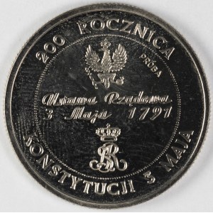 PRL. PROBE Nickel. 10.000 zl, 1991. 3 MAI VERFASSUNG.