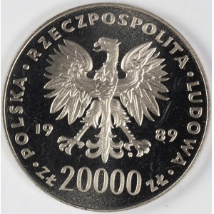 PRL. PROBE Nickel. 20.000 zl, 1989 Weltmeisterschaft - ITALIEN 1990.