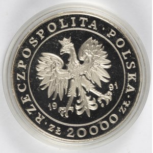 PRL. PRÓBA Nikiel. 20 000 zł, 1991. 225 LAT MENNICY WARSZAWSKIEJ.