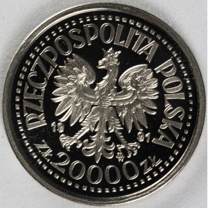 PRL. PROBE Nickel. 20 000 zl, 1991. JAN PAWEŁ II.