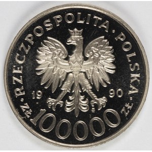 PRL. PROBE Nickel. 100.000 zl, 1990. SOLIDARITÄT.