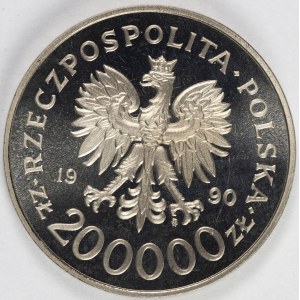 PRL. PROBE Nickel. 200.000 zl, 1990. SOLIDARITÄT.