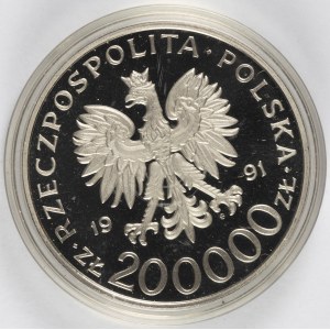 PRL. PRÓBA Nikiel. 200 000 zł, 1991. GEN. TOKARZEWSKI-KARASZEWICZ.