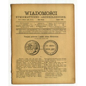 Numismatické a archeologické NOVINKY. No. 3 (5): July 1890, folds 65-100 (stránky z folds 73-76 chybí), ...