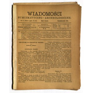 Numismatické a archeologické NOVINKY. No. 4 (10): October 1891, fraktury 237- 268, volné jako doplněk...
