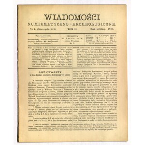 Numismatic and Archaeological NEWS. No. 4 (26): 1895, pp. 353-392, in no. among others: T. Pochwalski, ...