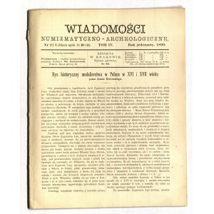 WIADOMOŚCI Numizmatyczno-Archeologiczne. Nr. 2 und 3 (40 und 41), Fraktur 41-104; in Nr. u.a.: Zwei unbeschriebene ...