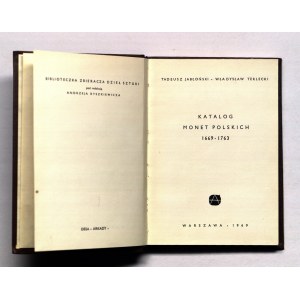 JABŁOŃSKI T. 1) Katalog monet polskich 1669-1763, Warszawa 1969, str. 145, na str. przedtyt. dedykac…