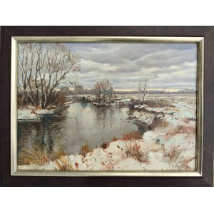 Jakub Podlodowski, Winter Landscape from the Wieprz River.