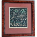 Huculi na koni od Wladyslawa Zurawského [farebný drevorez z 30. rokov 20. storočia].