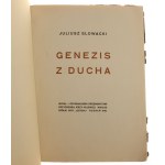 Genesis from the Spirit by Juliusz Słowacki Edícia a výzdoba s pôvodnými drevorezmi Jerzyho Hulewicza [1918 on. 1919].