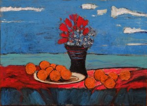 Tomasz KURAN (ur. 1972), Morze, kwiaty, pomarańcze i wiosenne niebo, 2023