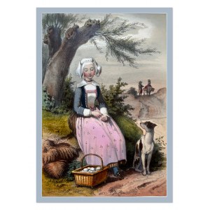 Litografia, XIX wiek, Bretońska dziewczyna