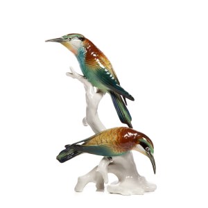 Porcelánová figurka s ptáky - Karl Ens