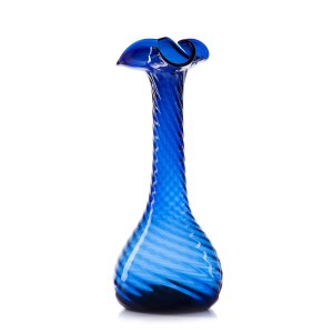 Cobalt vase with optical decoration